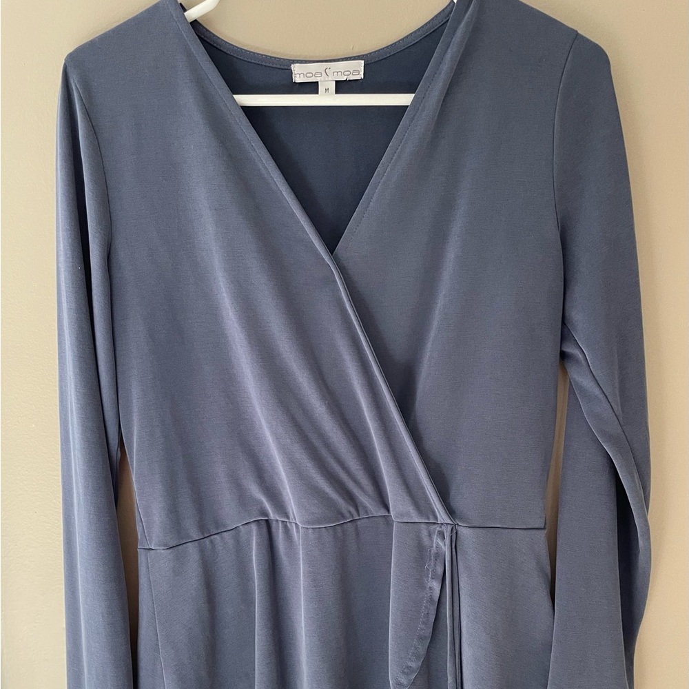 Moa Moa Blue Suede Blouse